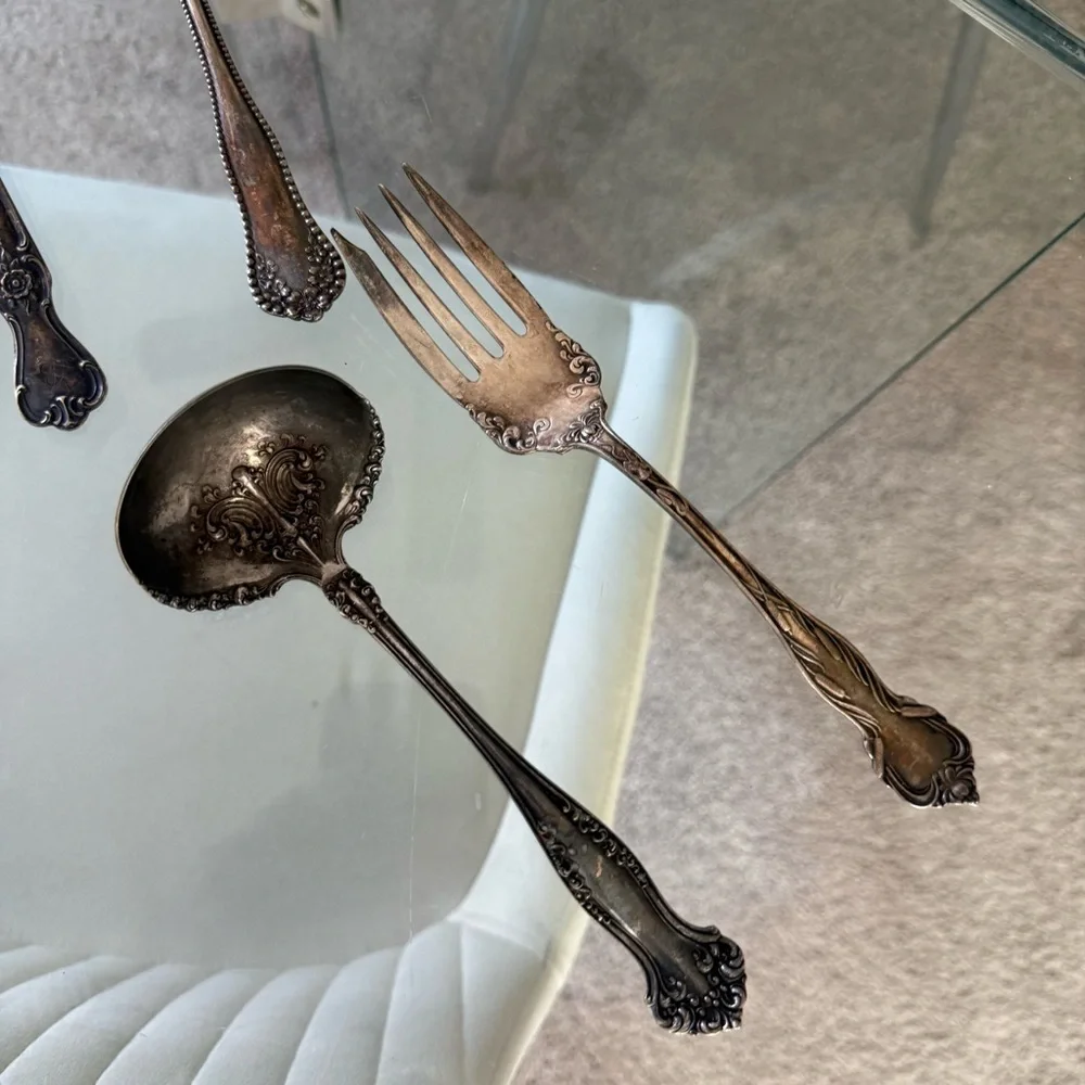 Vintage 1835 R. Wallace Silver Plate Set of Kitchen Utensils